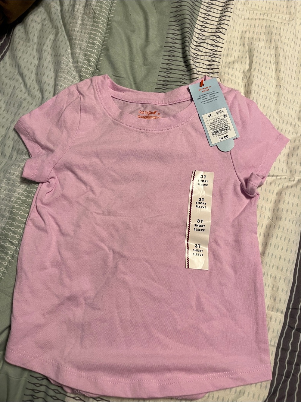 Cat & Jack Light Pink Short Sleeve Tee - 3T